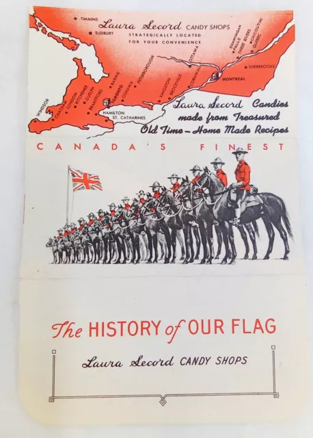 History of our Flag Pamphlet Canada Laura Secord Candy Shops Vtg Advertisement