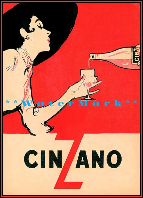 Cinzano Drink 1953 Mid Century Modern Vintage Poster Vintage Art Print Retro Ad