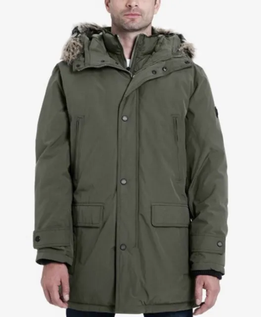 Michael Kors Hooded Bib Snorkel Parka Jacket - Olive - XL - New With Defects