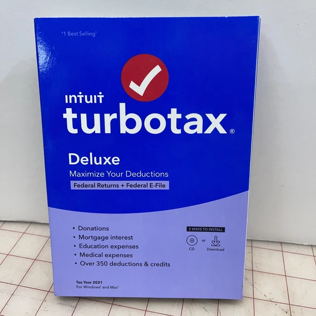 TURBOTAX DELUXE 2021 Federal+Efile Only NO State Windows /Mac NEW