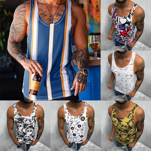 Uomo Palestra Canotta Gilet senza Maniche Bodybuilding Fitness Muscle T-Shirt US