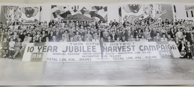 1946 TWIN CITIES 10 YEAR JUBILEE HARVEST PICNIC PHOTO SOCONY MOBIL OIL Panoramic