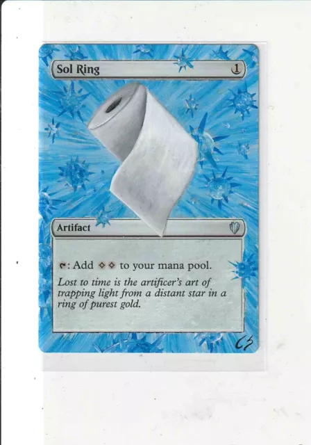 SOL RING - MTG *Altered Hand Painted * , alter, Original Art Glass