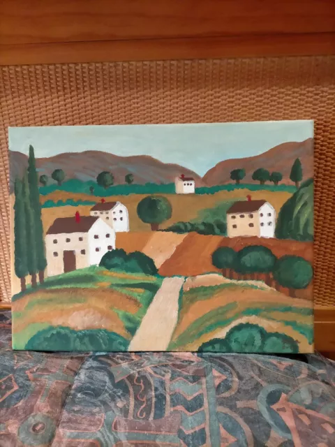 Acrílico en lienzo pintado a mano. Paisaje.Mira las fotos y mis otros artículos.