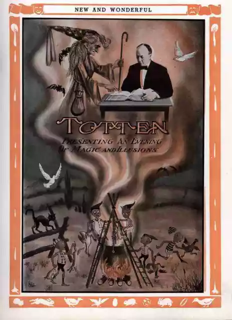 totten 2 A4 Photo Print Magic Magician Vintage