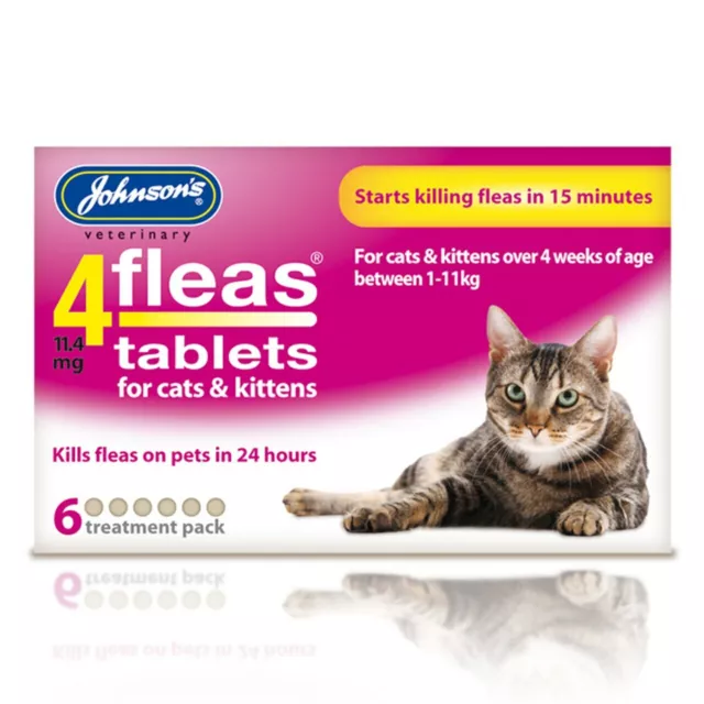 Johnsons 4Fleas Cat Flea Tablets 6 Pack Bulk Buys, Kills Fleas In 15 Minutes