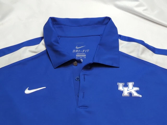 Kentucky Wildcats Shirt Men's XL Blue Nike Dri-Fit Polo NCAA Men Football