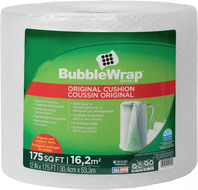 Bubble Wrap Roll Original Bubble Cushioning Wrap Packing Shipping 12"*12"*175'