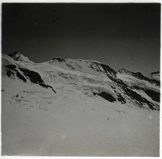 Suisse Alpes Montagne Photo G16 Plaque de verre Stereo Vintage