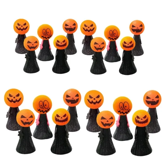 10pcs Funny Halloween Pumpkins Jumping Doll Finger Puppet Kid Toy Birthday Party