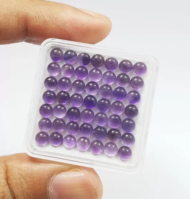 25 piezas de amatista púrpura natural AAA cabujón redondo lote calibrado...