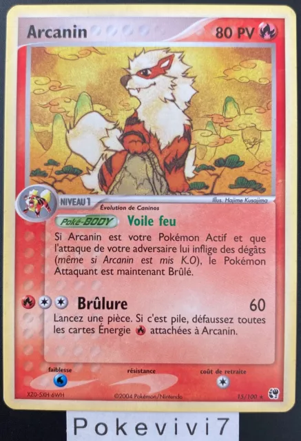 Pokemon Card ARCANINE 15/100 Rare Block EX Sandstorm FR USED