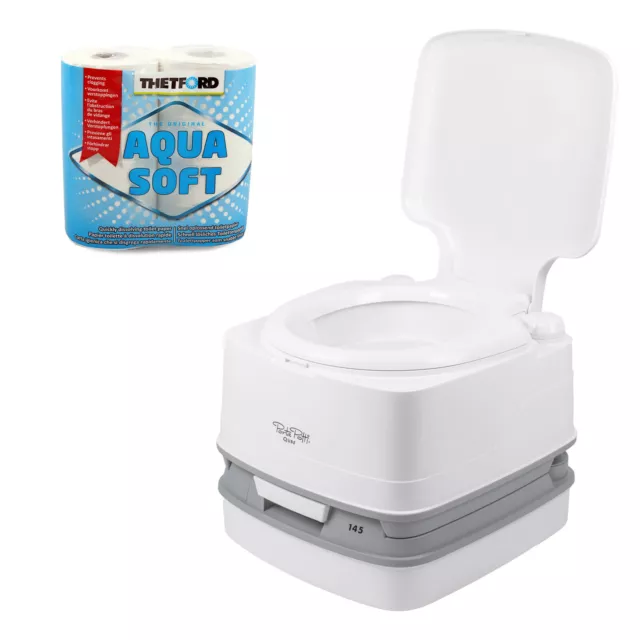 Porta Potti Qube 145 Campingtoilette 15 Ltr Toilettenpapier   für Wohnwagen