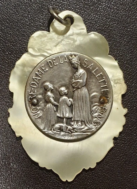 Pendentif Ancien En Argent Avec Camée En Nacre - Bijou Vintage, Bon état