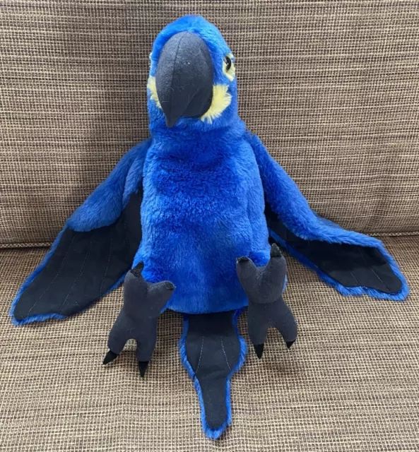 Wild Republic Plush Blue Hyacinth MACAW PARROT Stuffed Animal Toy Bird 11”