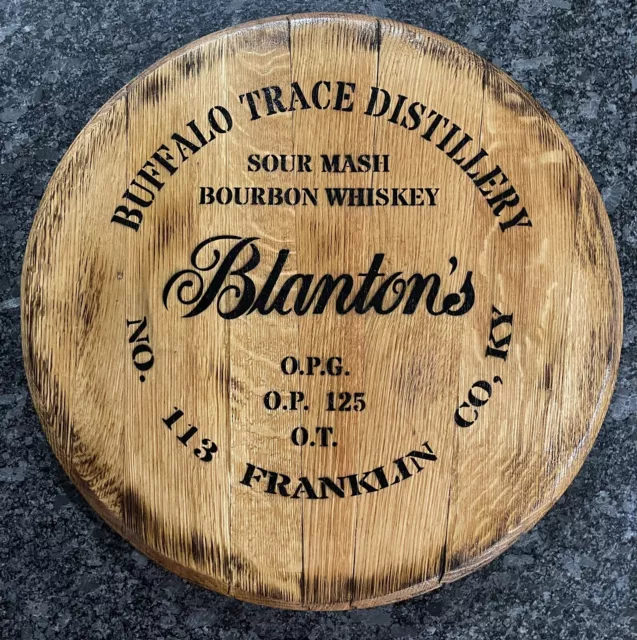 Buffalo Trace Distiller (Blanton's) Bourbon Barrel Head 21.5” AuthenticReclaimed