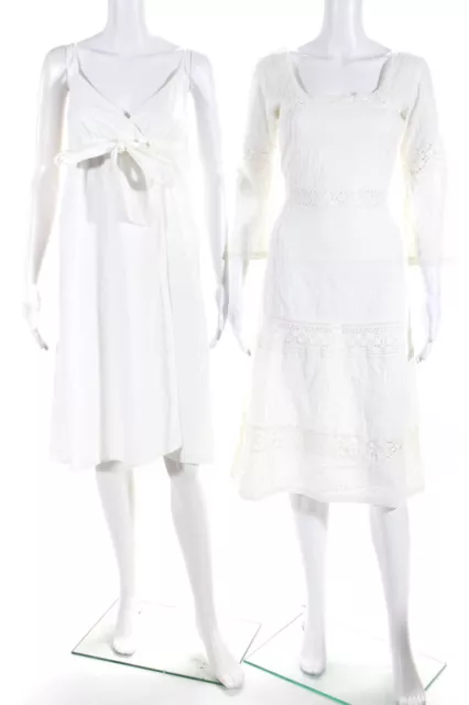 Christiane Celle Splendid Women's Long Sleeve Midi Dress White Size S XS Lot 2