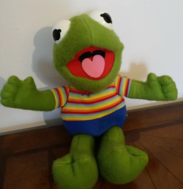 Vintage Hasbro Softies Muppet Babies Baby Kermit 1983 Plush Stuffed Animal 12"