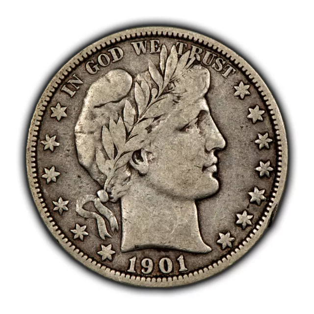 1901-O 50c Barber Silver Half Dollar - VF Key Date - SKU-H3006