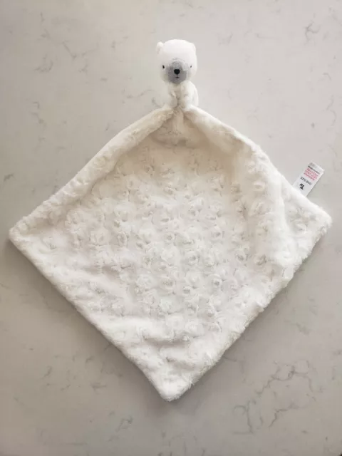 Tu Sainsburys White Teddy Polar Bear Baby Comforter Blanket Plush Soft Toy Swirl