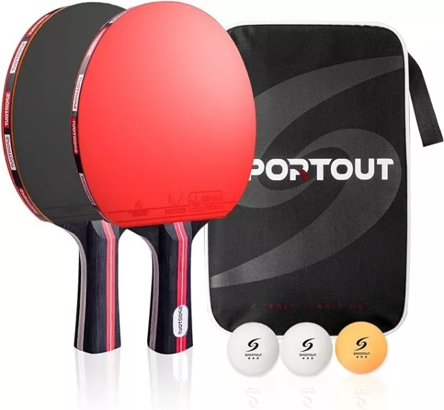 Portable Table Tennis Bats Ping Pong Bats for Outdoor Indoor 3-Star Ping Pong