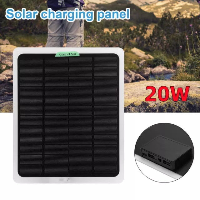 Cargador de batería de carga por goteo con panel solar de 20 W para mantenimiento de automóvil marino RV