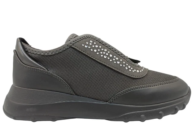 Chaussures Femme GEOX D35LPC Baskets Basses Casual Sportif Lire à Enfiler Gris