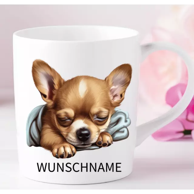 Chihuahua-Personalisierte Tasse Hund mit Wunschname - 25 Rassen wählbar