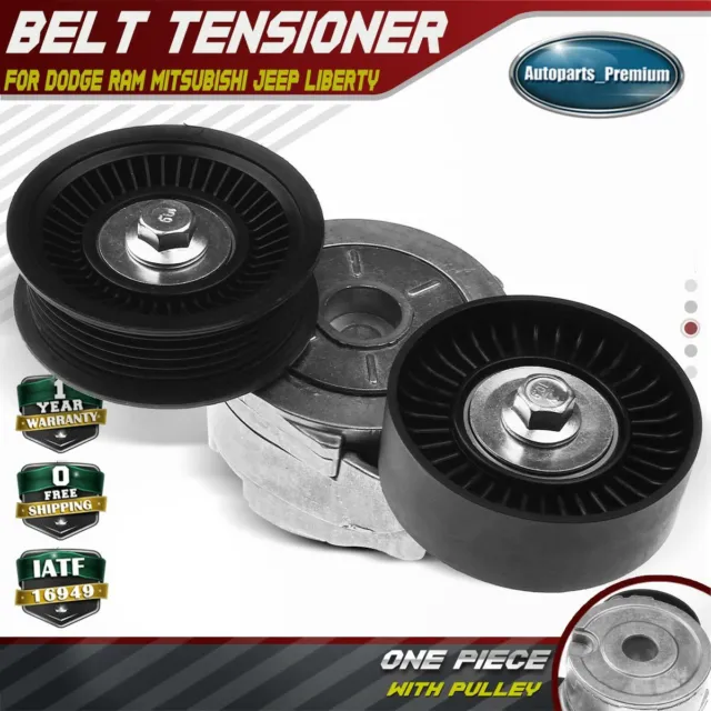 Belt Tensioner with Dual Pulley for Dodge Ram Dakota Jeep Liberty Grand Cherokee