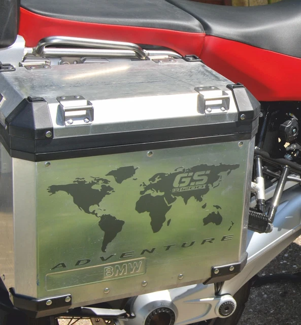 2pcs R1200GS Motorrad R1200 ADVENTURE ADESIVI R 1200 GS for Touratech GIVI Trekker Outback Panniers (bianco-giallo
