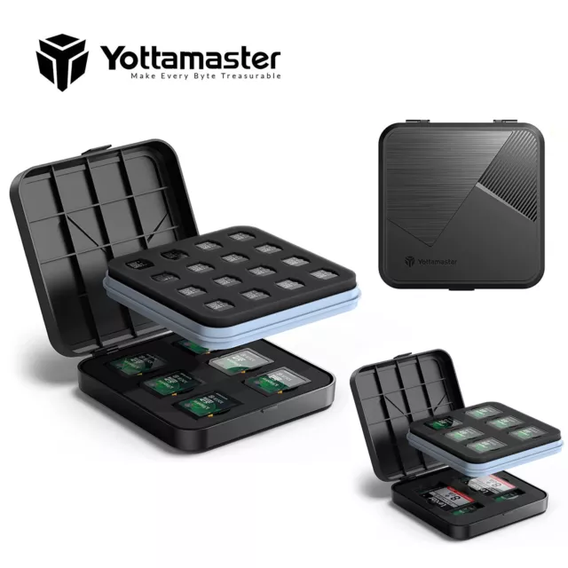 Yottamaster Memory Card Case Schutzbox für 16 Micro-SD Speicherkarten TF CF