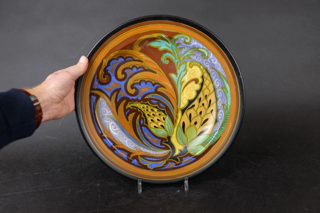 Beautiful Large Vintage Dutch Arts Crafts Jugendstil Art Nouveau Dish, 36,3 cm