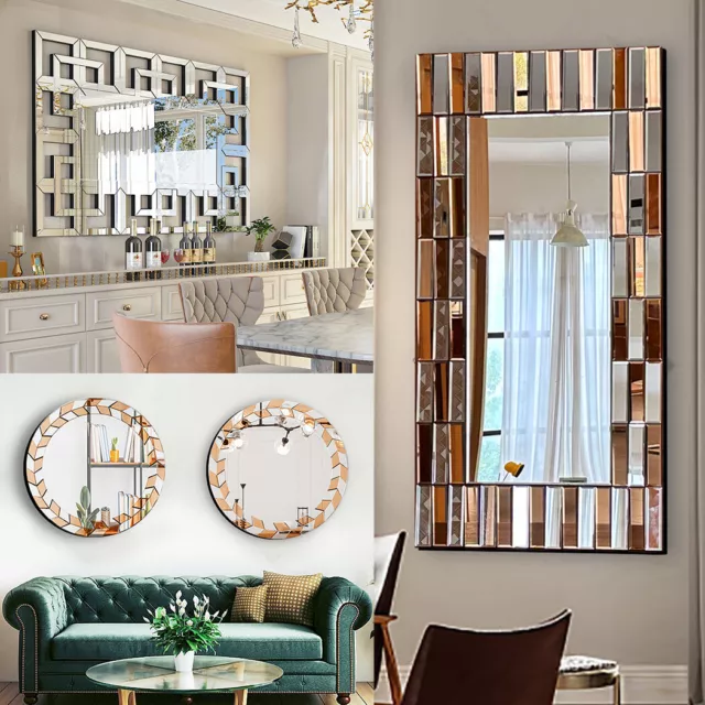 Various Crystal Crush Diamond Wall Mirror Sunburst Accent Mirrors Hall Bathroom