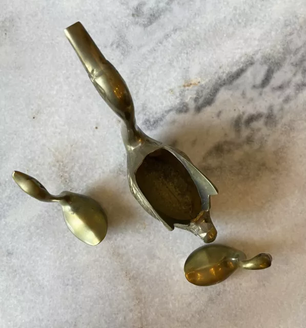 Vintage Brass birds, Brass swans, brass animals, vintage brass Set Of 3, Boho 3