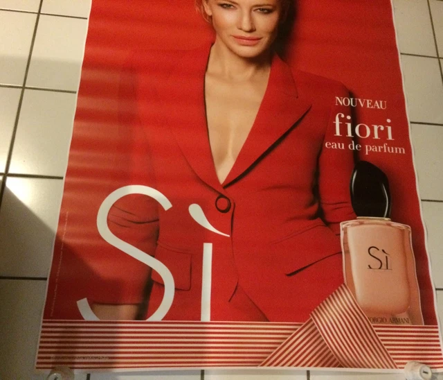 AFFICHE GIORGIO ARMANI Cate Blanchett Parfum Si Fiori Bus Shelter