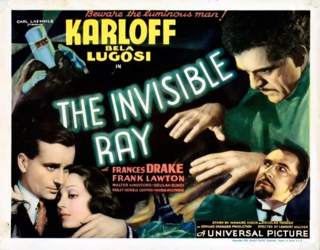 The Invisible Ray 1936 Dvd. Boris Karloff. copy of public domain film. disc only