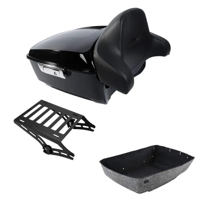 King Pack Trunk Pad Two-Up Mount Rack Fit For Harley Tour Pak Road Glide 2014-Up