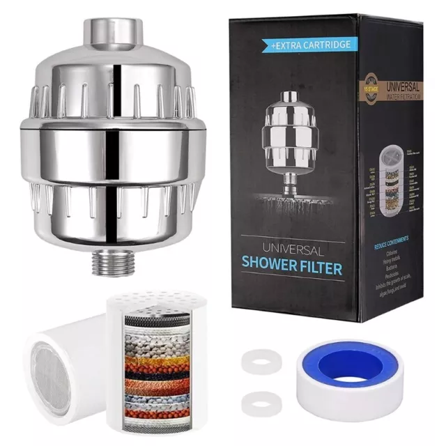Aqua Blue H20 SF650 High Output Universal Shower Filter system with 12  stage cartridge - Aqua Blue Filters