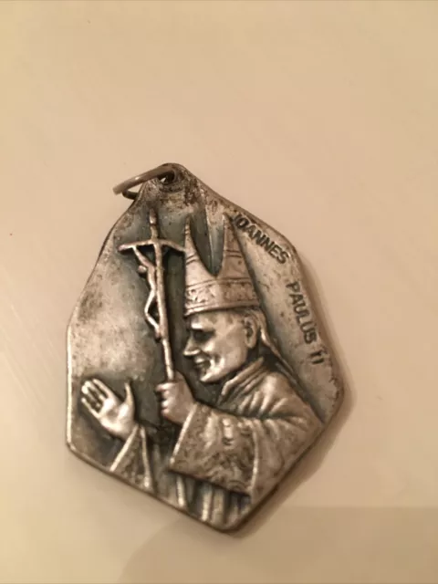 Vintage Joannes Paulus Ii John Paul Ii Religious Medal Alloy Metal Pendant Tag