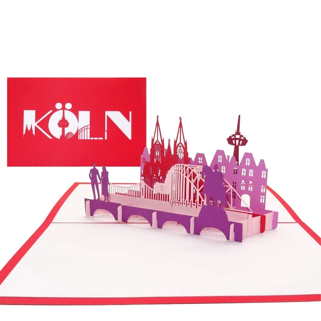 Biglietto Pop-up 3D Cattedrale Di Colonia (Dom) – Herzlichen Glückwunsch, Con Busta, 15x20 Cm, Souvenir E Regalo