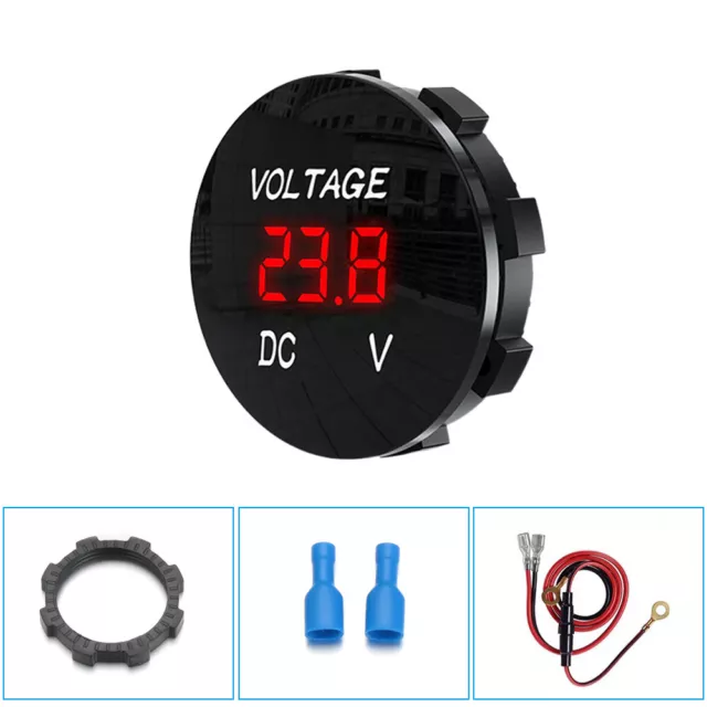 Digital Voltage Volt Meter Motorcycle Car LED Panel Display Voltmeter DC 12V-24V