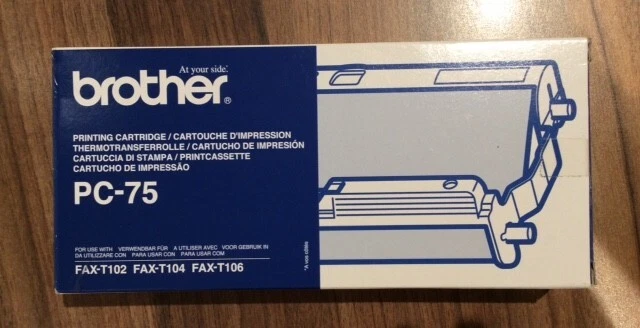 Original brother PC-75 Faxrolle Thermo Druck Transfer Folie schwarz 144 Seiten