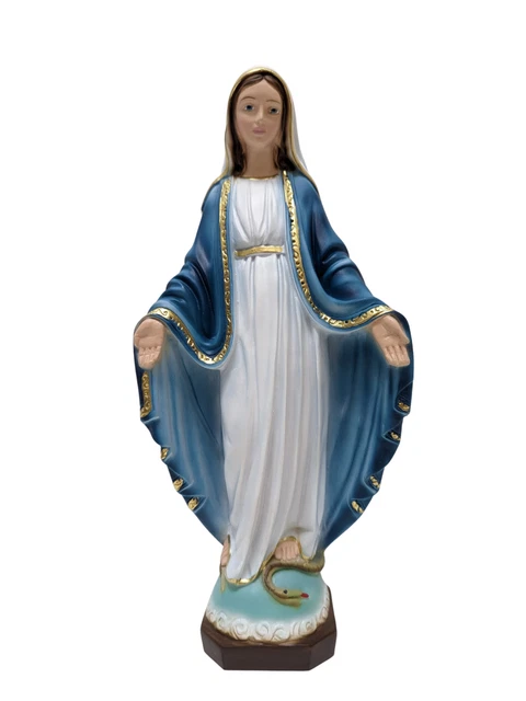 Statue Notre-Dame Immaculée Miraculeuse Résine Bronze 40 Cm - Fabriqué En Italie