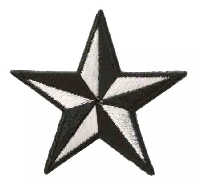 Ecusson patche étoile Noir Blanc petite star patch thermocollant