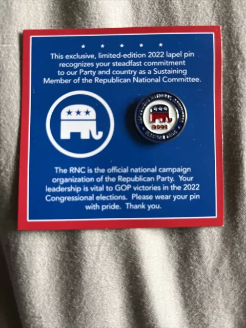 GOP Republican National Committee RNC Political 2022 Election Year Lapel Pin