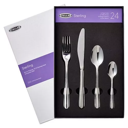 Stellar Sterling  24 Piece Stainless Steel Cutlery Set Bt50