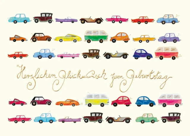 POSTKARTE GEBURTSTAG AUTOS Herzlichen Glückwunsch EUR 1,10 PicClick DE