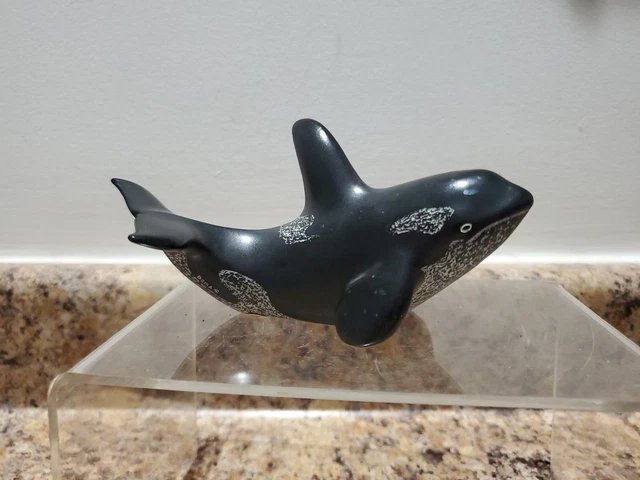 Vintage Boma Canada Soap Stone Killer Whale Figurine