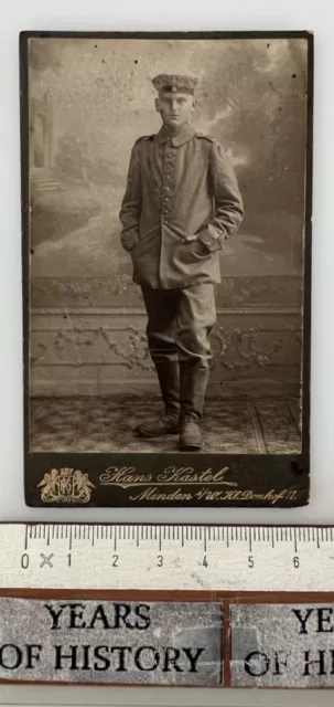 CDV Foto photo Soldat Portrait 1905-18 Atelier Hans Kassel Minden Westfalen