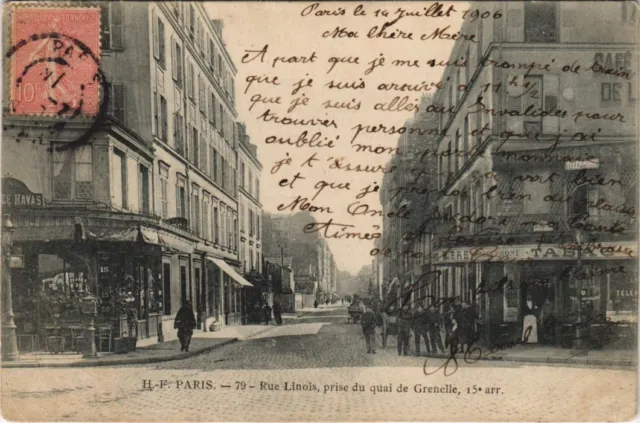 CPA PARIS 15e - Rue linios take du quai (156611)
